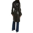 thumbnail image 2 of Via Spiga Womens Faux Fur Faux Leather Trench Coat, 2 of 5