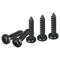 Uxcell #4x1/2" Black Screws - 25Pack - 304 Stainless Steel Pan Head Phillips Screw