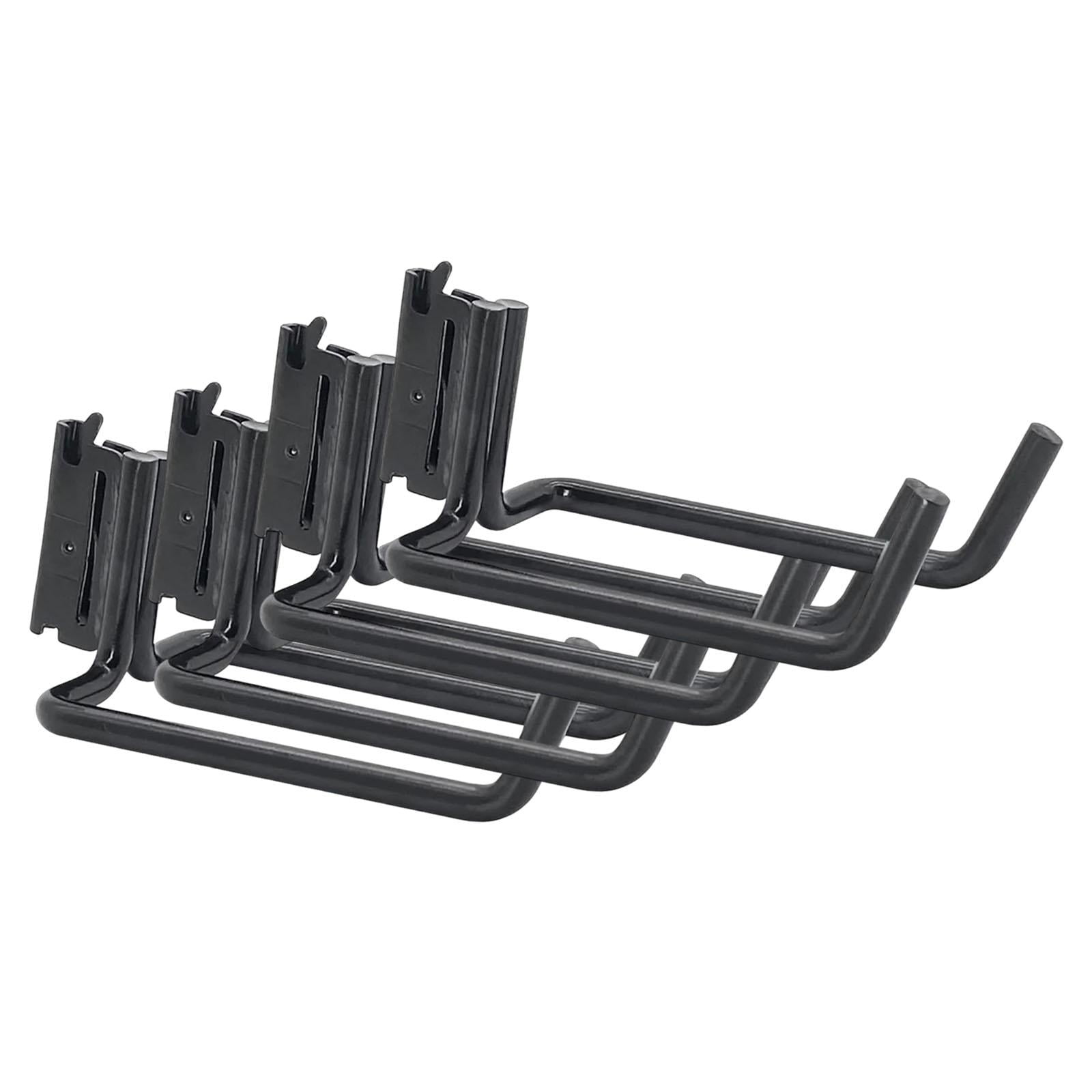 Fiocias 4 Pieces Tool Hangers Double J Hooks Versatile Quick Installation for Rakes, Hay