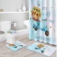 thumbnail image 3 of FMSHPON Sunflower 4 Piece Bathroom Set Shower Curtain Bath Rug Contour Mat and Toilet Lid Cover, 3 of 7