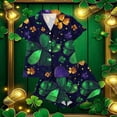 thumbnail image 5 of Fewfanhot Women's St. Patrick's Day Pajama Set, Printed Short Sleeve Button Down Top & Shorts, Soft Milk Silk Sleepwear, 5 of 6