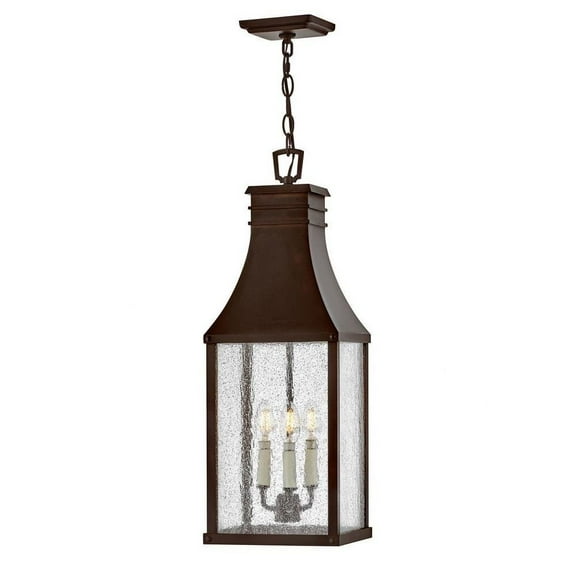 3 Light Outdoor Hanging Lantern in Traditional Style-25.5 inches Tall and 9 inches Wide-Blackened Copper Finish Bailey Street Home 81-Bel-4775020