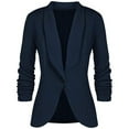 thumbnail image 3 of Blazers For Women Business Casual Sevevn Women's Pleated Sleeves Work Office Coat Suit Jacket, 3 of 4