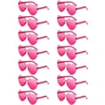 thumbnail image 1 of Gafas de sol Geopty color rosa neón con forma de corazón para mujer, paquete de 14, 1 of 7