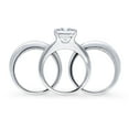 thumbnail image 4 of BERRICLE Sterling Silver Solitaire Wedding Engagement Rings 3 Carat Princess Cut Cubic Zirconia CZ Ring Set for Women, Rhodium Plated Size 8, 4 of 17