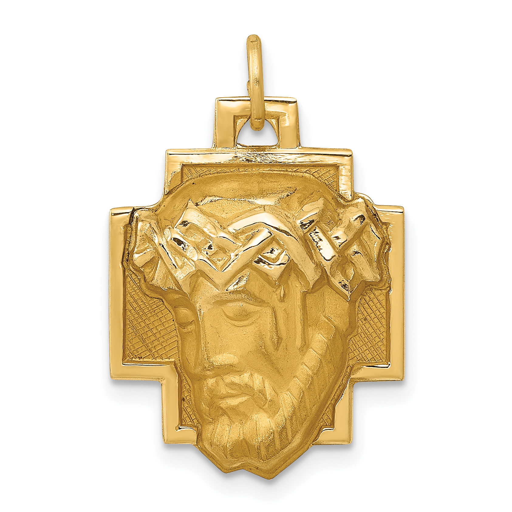 14k Yellow Gold Jesus Charm Necklace 