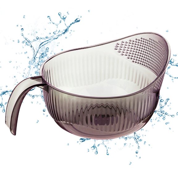 New Rice Washer Strainer Bowl, Rice Rinser Strainer Multi-functional Drain Basket, Kitchen Drainage Basket Funnel with Side Drainers for Cleaning Rice Fruits Kitchen Tool