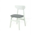 thumbnail image 5 of Dining Room Set of 4 Yumiko Chairs and Round Dining Table Kitchen Modern Solid Wood w/Padded Seat, White Color with Light Gray Cushion, 5 of 6