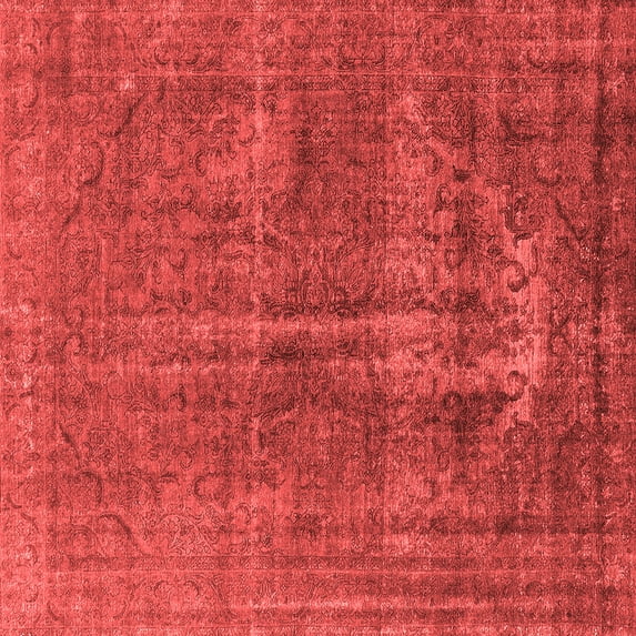 Ahgly Company Indoor Square Oriental Red Industrial Area Rugs, 5' Square