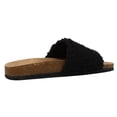 thumbnail image 4 of Soda Women's Open Toe Faux Sherpa Cork Slide Sandal,  Black,  8 M US, 4 of 6