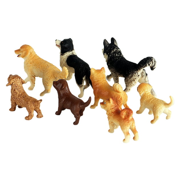 Lot de 12pcs Figurine Chien en Plastique Modèle Animal Jouet Multi-couleur