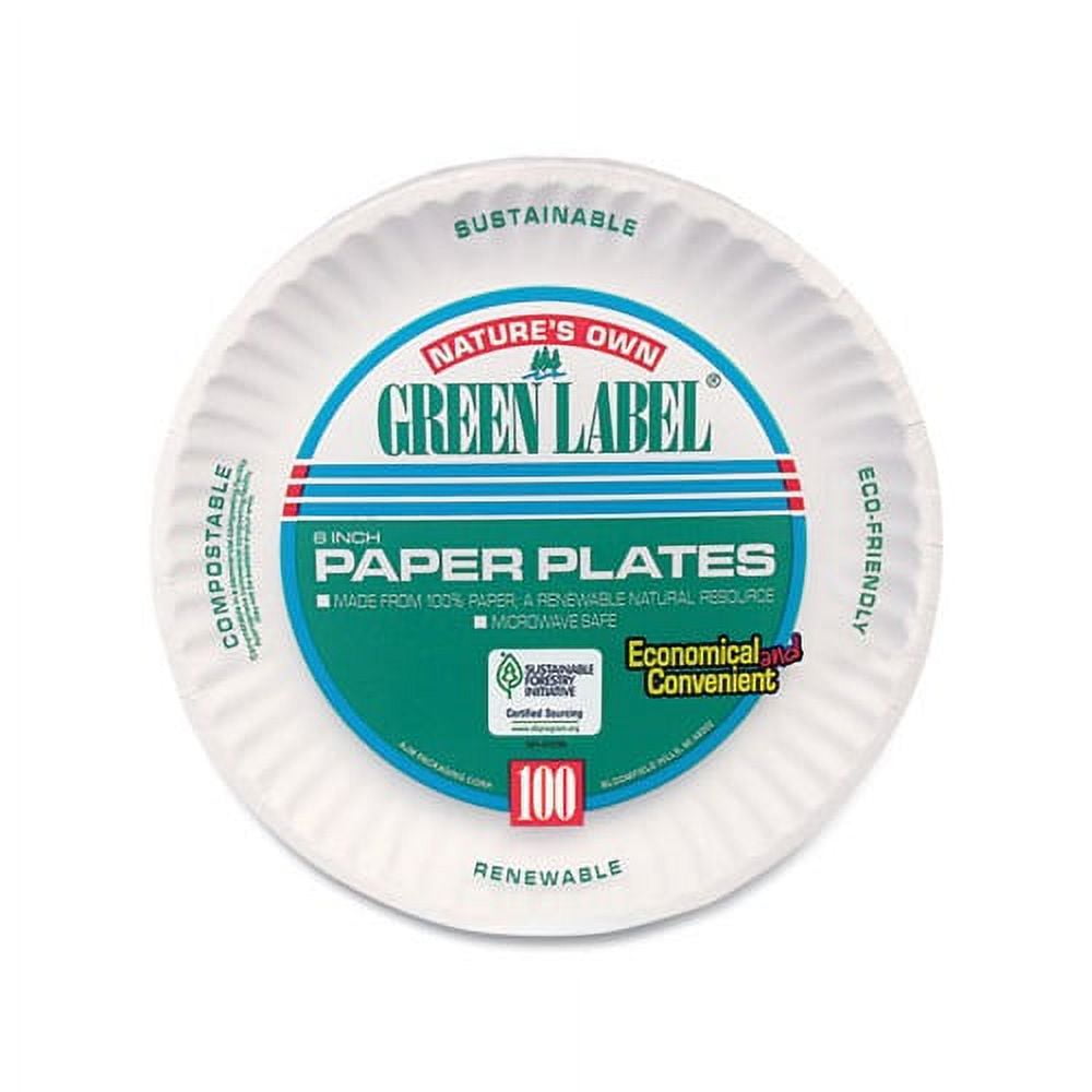 AJM Green Label Paper Plates 6 White Box Of 1000 Plates - Office Depot