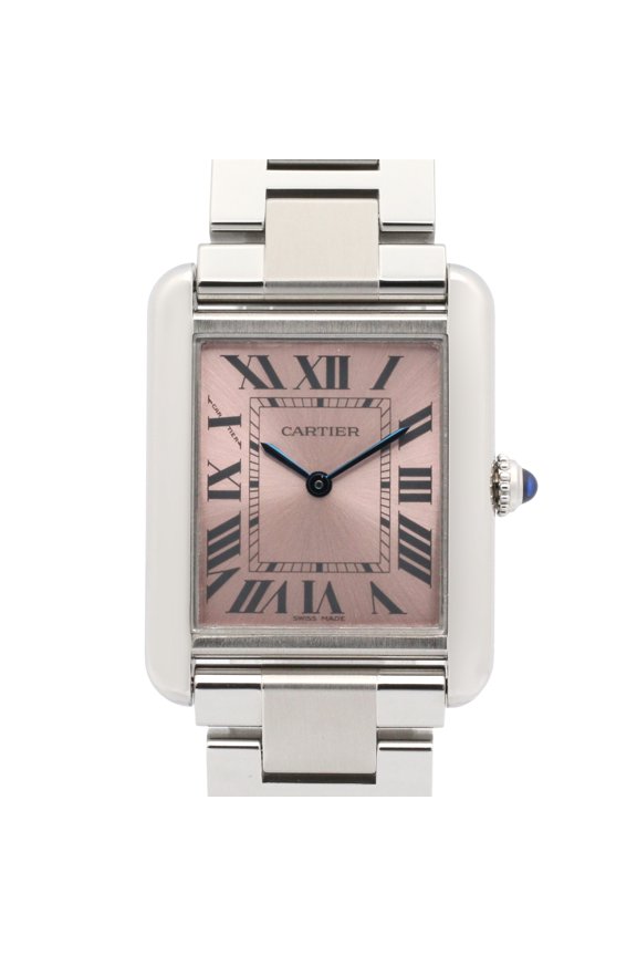 Pre-Owned Cartier Tank Solo SM Watch, Stainless Steel, Ladies, Pink Tone, W5200000