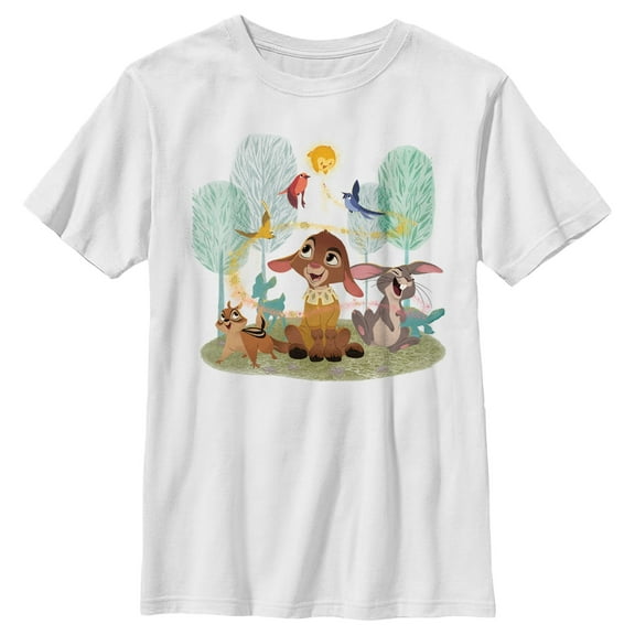 Boy's Disney Wish Animal Friends  T-Shirt - White - Small
