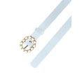 thumbnail image 2 of INSPIRE CHIC Women's Pearl Waistband Skinny Leather Adjustable Pin Buckle Belt for Jeans Dresses Pants 29.53"-35.43" Light blue, 2 of 4