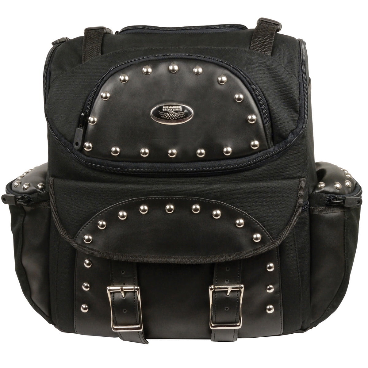 Milwaukee Leather SH66602 Borse Da Moto A Sbalzo In PVC Con Doppia Tasca E Cerniera – Taglia Unica, Rifiniture Riflettenti - 2