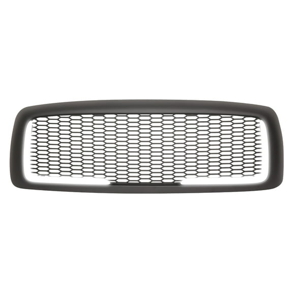 DNA Motoring GRF-LB-006-MBK-1 For 2002 to 2005 Dodge Ram 1500 2500 3500 Matte Black LED DRL Honeycomb Mesh Front Hood Bumper Grille Grill 03 04