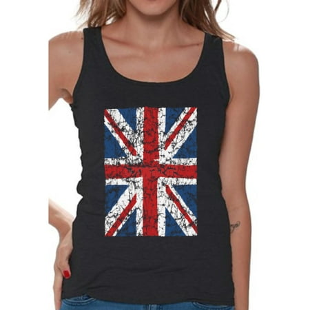 New England Patriots Computer Awkward Styles Jack Flag Tank Top Stylish T Shirt for Ladies Tank Top for Girlfriend Patriotic Shirt United Kingdom Flag Shirt for Her England Lovers Tank Top for Sister New England ()