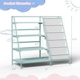 thumbnail image 2 of NACHES Metal Kid Bookshelf Toy Storage Organizer Montessori Baby Bookcase Small Toddler Book Rack Sling Children Display Shelf Boy Girl Living Bedroom Nursery Playroom Classroom Library (Green), 2 of 9