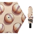thumbnail image 4 of ALAZA Retro Baseballs UPF 50+ Compact Folding Umbrella for Rain Travel Umbrella Packable, 4 of 8