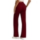 thumbnail image 5 of Amzcrzy Pantalones Yoga Mujer Color Liso - Cintura Elástica, Control Abdominal, Corte Acampanado, Leggings Elásticos Cómodos, Bolsillos S-2XL Rojo, 5 of 7