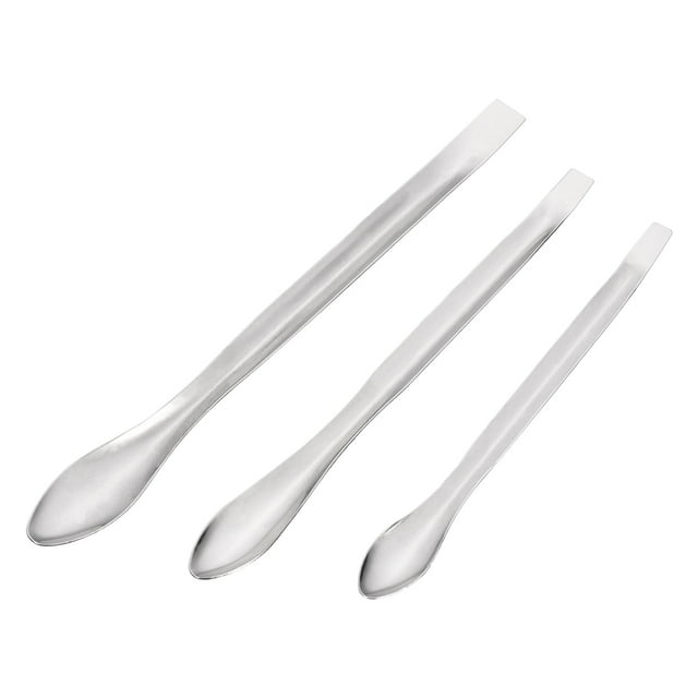 Juego de cucharas micro de acero inoxidable Uxcell de 105/125/140mm para muestras de reactivos 3 en 1