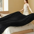 thumbnail image 5 of King Size Blanket for Bed - Super GentleSoft Cozy Blankets for Women, Cute Large Fleece Throws for Girls, Black，108x90 Inches, Wider Striped Design, 5 of 7