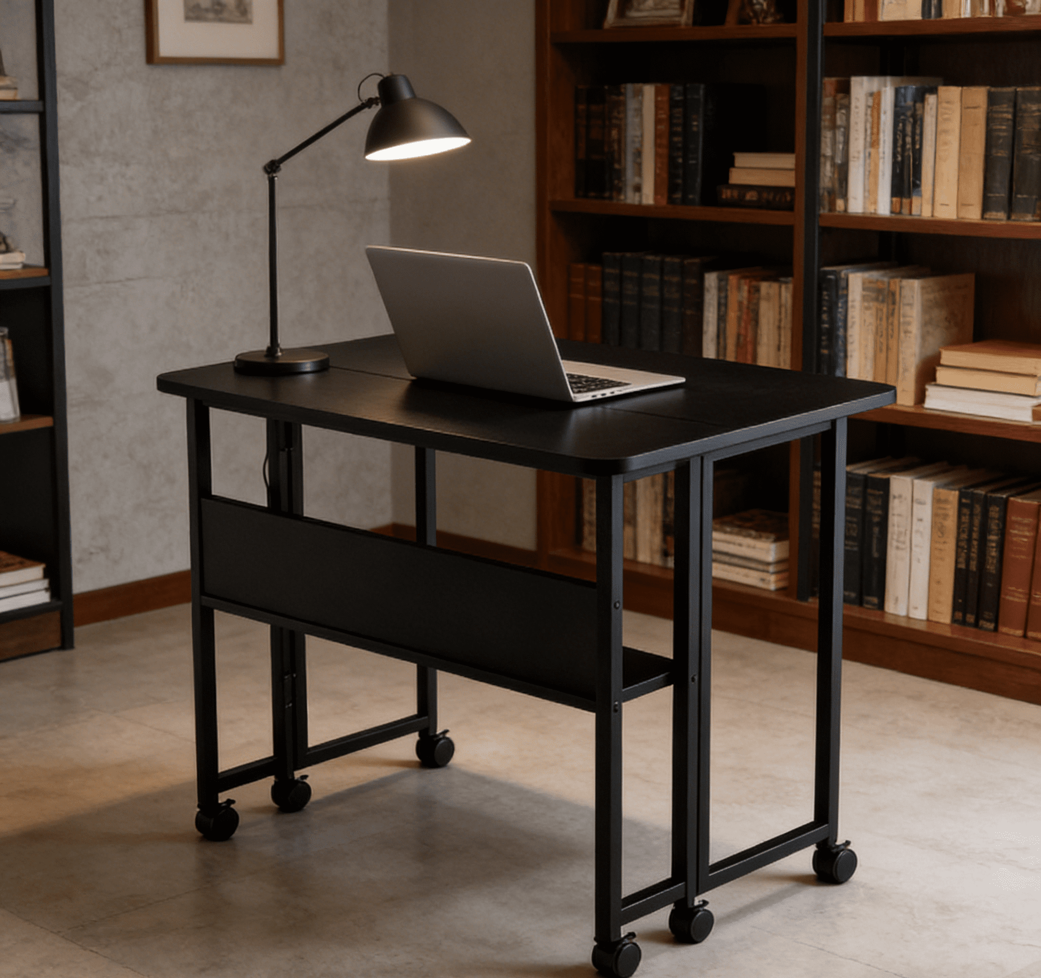 Small Folding Desk with Sturdy Structure, 31.5" x 22.9" x 29.5" Portable Computer Table, Space-Saving Design for Study Bedroom Living Room Office