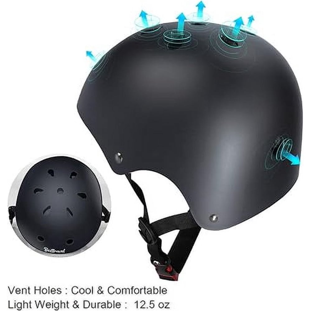 Kids Helmet, Toddler Helmet Adjustable Toddler Bike Helmet Ages 3-8 Years Old Boys Girls Multi-Sports Safety，Black