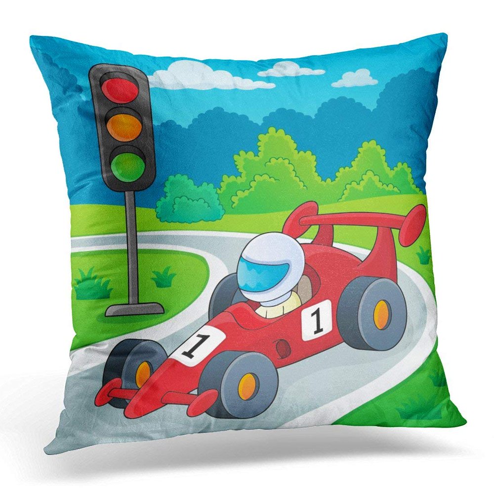 ARHOME Race Racing Car 2 Circuit Pillow Case Pillow Cover 20x20 inch