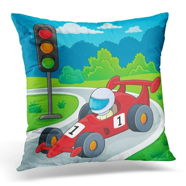 ARHOME Race Racing Car 2 Circuit Pillow Case Pillow Cover 20x20 inch