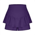 thumbnail image 6 of vigerkar Flowy Shorts for Women Ruffle Skorts High Waisted Pleated Mini Skirts Teen Gilrs Running Tennis Skort Summer Shorts 2025 Purple, XXL, 6 of 7