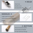 thumbnail image 2 of 5 Pcs/set Leather Sewing Awl Leather Craft Sewing Awl awl kit leather Needle Thread Kit Wooden Handle Hand Tool, 2 of 7