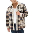 thumbnail image 2 of SwiftWear Men's Flannel Shirt Jacket Sherpa Lined Workwear Coat Casual Long Sleeve Button Down Overshirt Shacket​​, Blue, 2 of 5