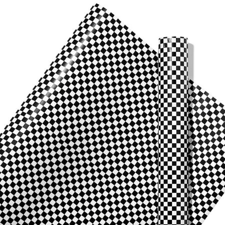 5 Sheets Folded PresNok Race Car Wrapping Paper Checkered Party Gift Wrapping Paper for Kids Birthday,Shower,Celebration DIY Crafts Gift Packing, 20 x 30 Inch