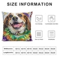 thumbnail image 5 of YINGXI Throw Pillow Cushion Cover, Basset Hound Dog Wearing a Jester Hat Neck Garland Bead Necklace, Decorative Square Accent Pillow Case,White Brown 22x22in, 5 of 5