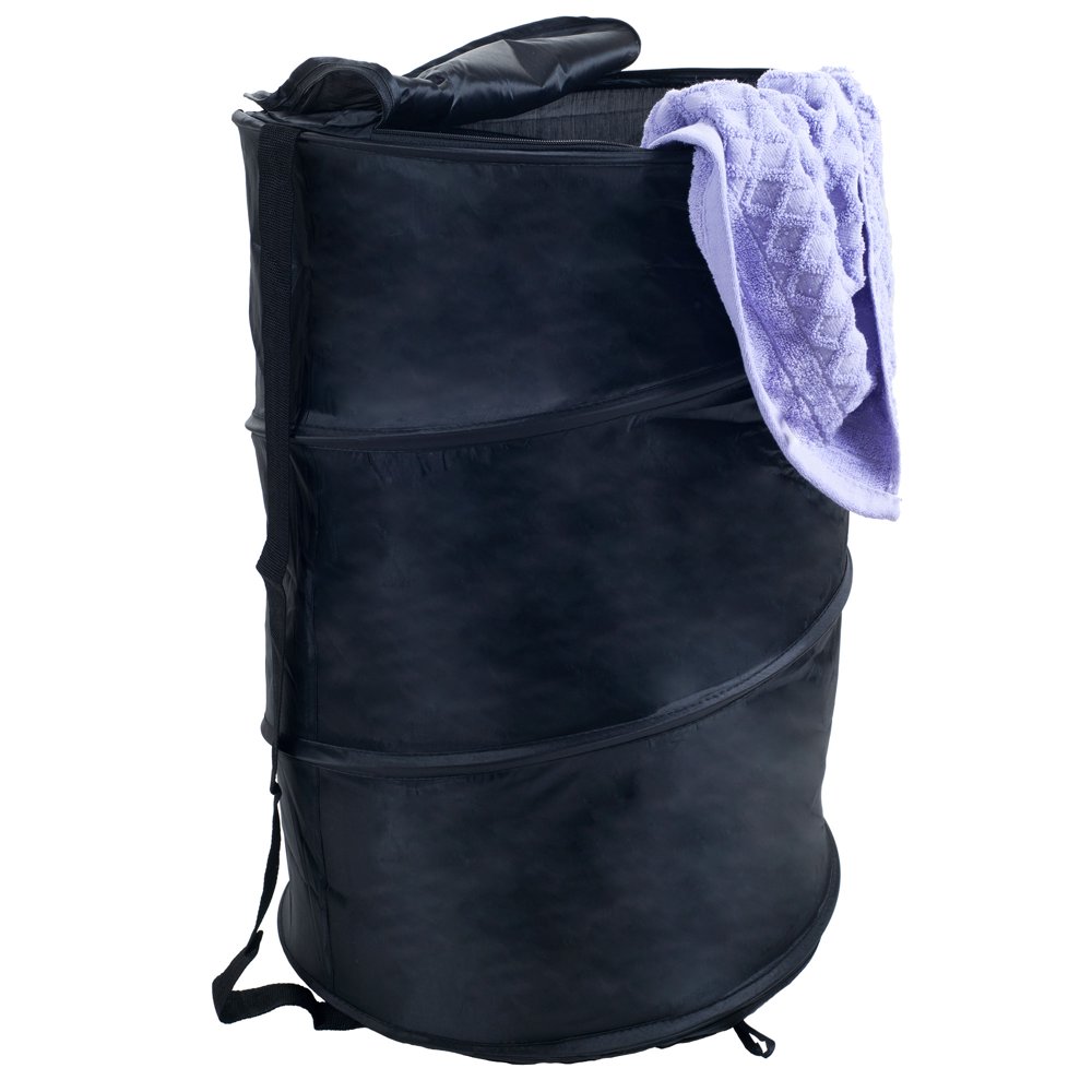 Lavish Home Collapsible Laundry Bag with Carrying Straps and Zipper