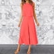 thumbnail image 2 of Conjunto de dos piezas de verano para mujer: top sin mangas con cuello redondo y pantalones anchos, traje de poliéster con detalle de botones, 2 of 5
