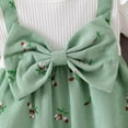 thumbnail image 5 of CAICJ98 Newborn Infant Baby Girl Clothes Summer Short Sleeve Bubble Romper Floral Bow One Piece Jumpsuit Cute Outfits (Light Green,6-9 Months), 5 of 7