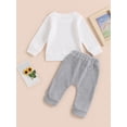 thumbnail image 4 of GXFC Baby Boys Fall Outfits Set Clothes 6M 1T 2T 3T Toddler Boys Long Sleeve Sweatshirt and Elastic Waistband Sweatpants 2 Piece Casual Autumn Clothing for Kids Boys, 4 of 8