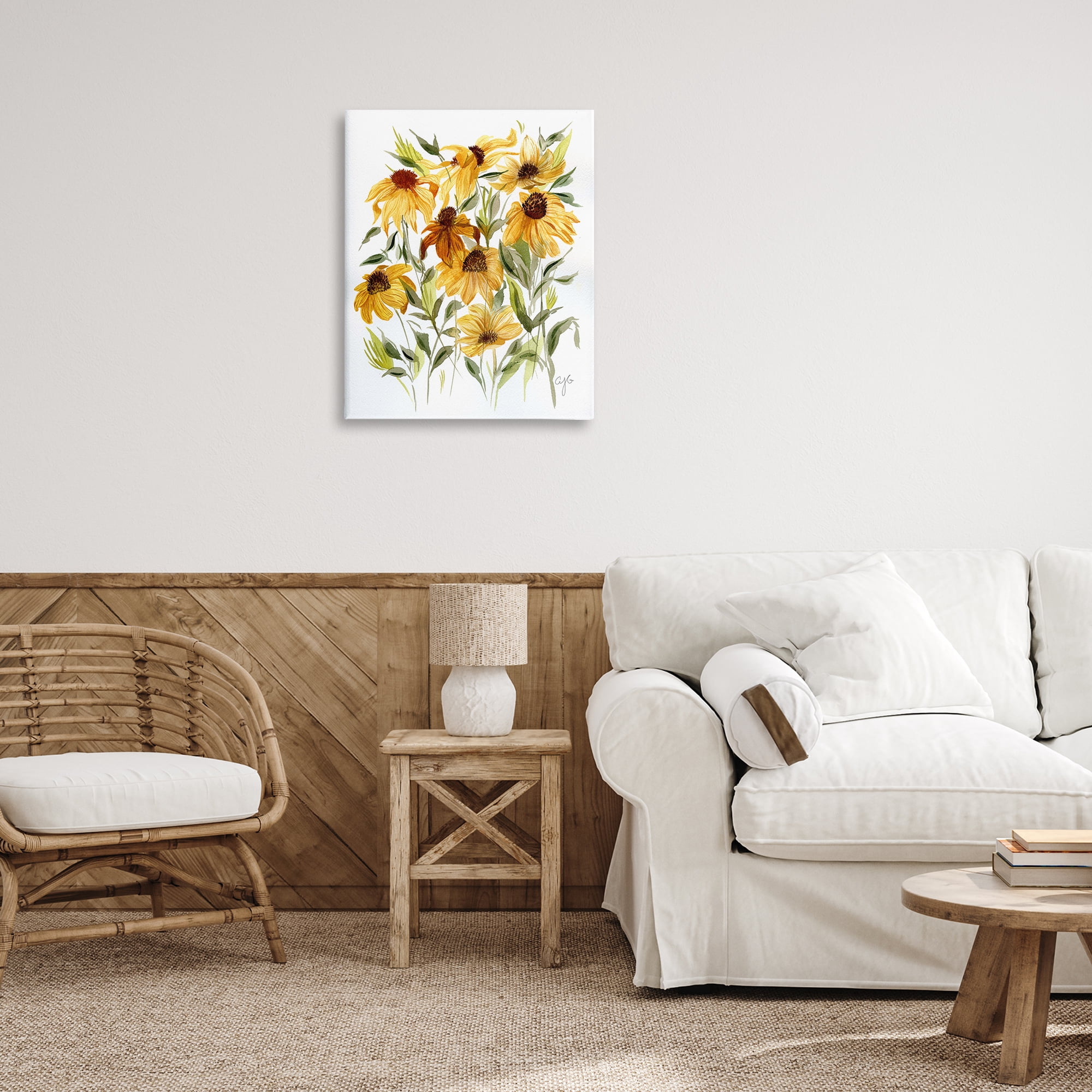 Stupell Industries Wild Rudbeckia Flowers Botanical & Floral Painting Gallery Wrapped Canvas Art Print Wall Art, 24 x 30
