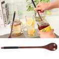 thumbnail image 3 of Hemoton 5pcs Wooden Spoons with Tied Thread Honey Stirring Spoon Round Long Handle Spoons Tableware (Brown, Black Thread), 3 of 6