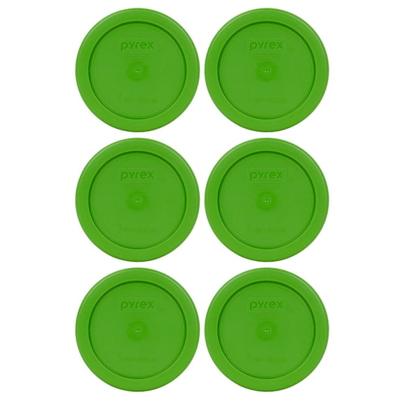 Pyrex 7202-PC Lawn Green Round Plastic Food Storage Replacement Lid (6-Pack)