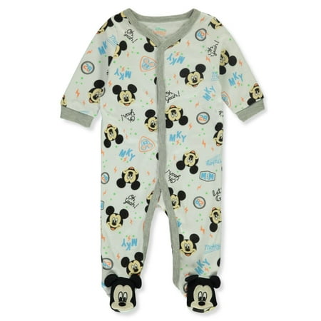 

Disney Baby Boys Oh Gosh! AOP Mickey Mouse Footed Coveralls - white/multi 3 - 6 months (Newborn)
