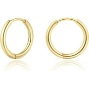 Stylish Small Gold Hoop Earrings for Women: Hypoallergenic 14K Gold Huggie Hoops for Multiple Piercing - Cartilage, Helix, Tragus - Tiny Thin Hoop Earrings Sets - Dazzle with 1 Pairs Gold (6mm) - Jewe