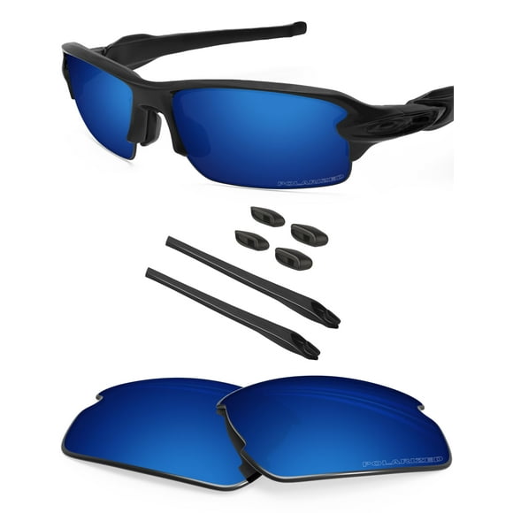 BLAZERBUCK Polarized Replacement Lenses & Sock Kit for Oakley Flak 2.0 OO9295 - Midnight Blue