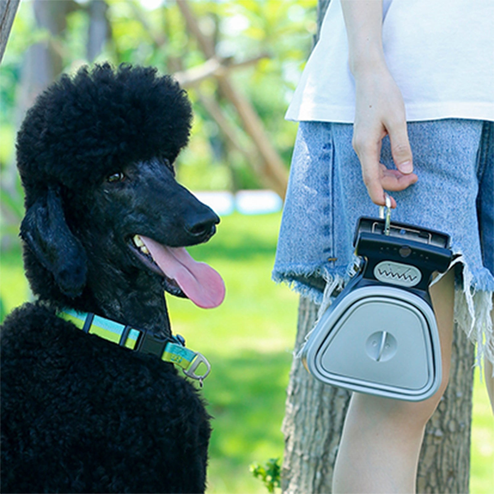 Portable Pet Pooper Scooper with Bag, Gray, Small Size - Includes 1 Clip and 1 Garbage Bag, Easy to Use for Dogs Cats, Ideal for Outdoor Walking, Yard Cleaning