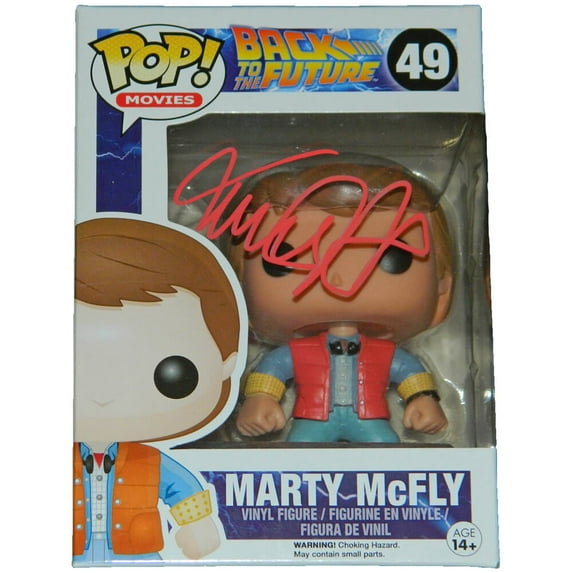 Michael J Fox Signed Back To The Future Marty McFly Funko Pop Vinyl Doll