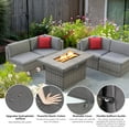 Sunmthink 5 Pcs Patio Furniture Sets with Fire Pit Table, Grey