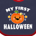 thumbnail image 4 of Inktastic My First Halloween with Pumpkin and Stars Boys or Girls Baby Bib, 4 of 4